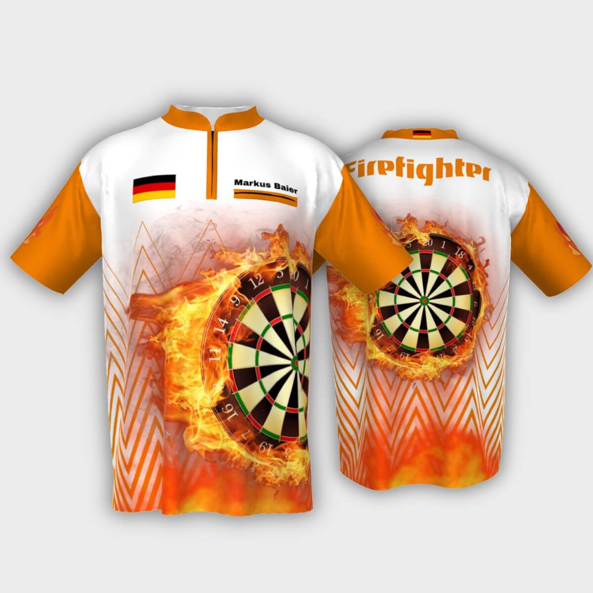 Personalisierte Dart Shirts / Trikots zum selbst gestalten (Stehkragen)